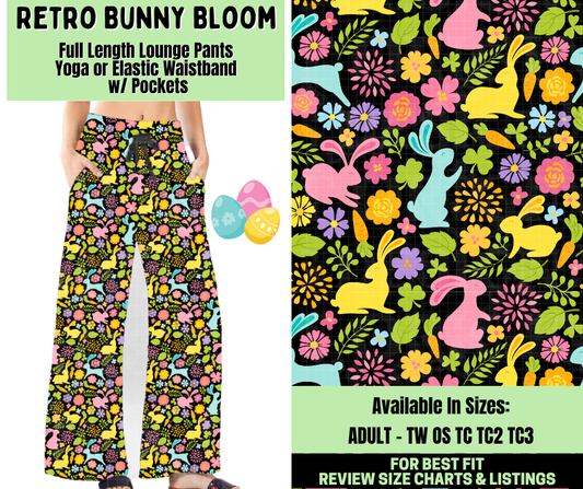 Preorder! Closes 1/19. ETA April. Retro Bunny Bloom Full Length Lounge Pants