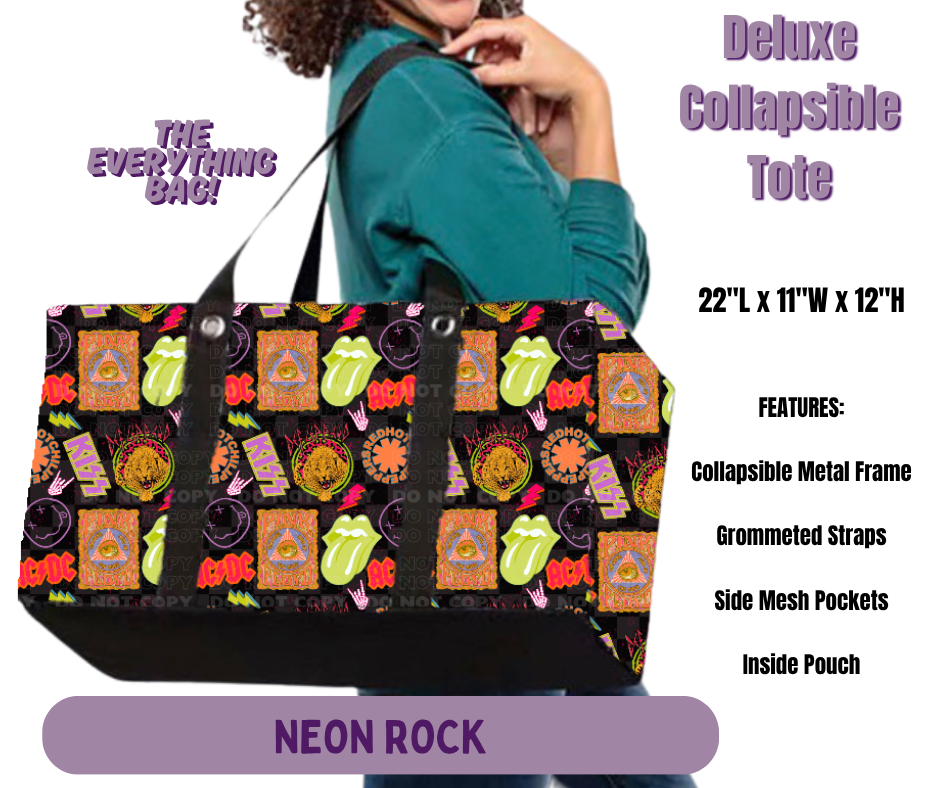 Preorder! Closes 5/14. ETA Aug. Neon Rock Collapsible Tote