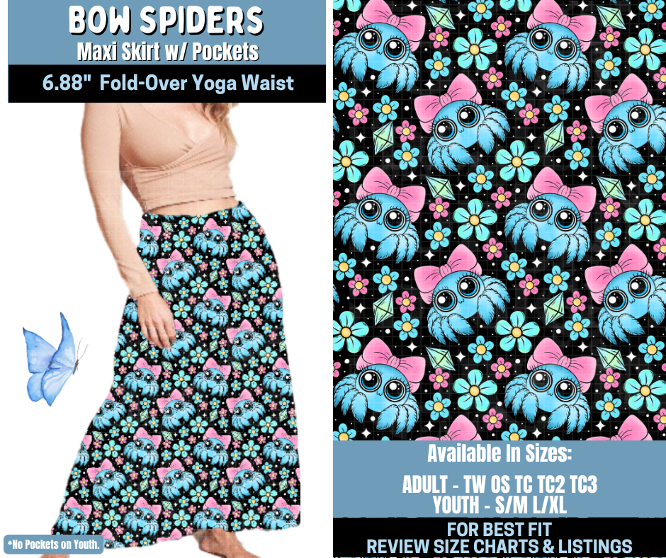 Preorder! Closes 1/15. ETA April. Bow Spiders Maxi Skirt
