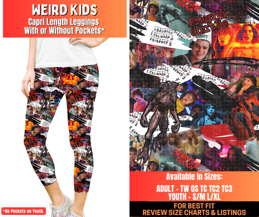 Preorder! Closes 12/29. ETA March. Weird Kids Capri Length Leggings w/wo Pockets