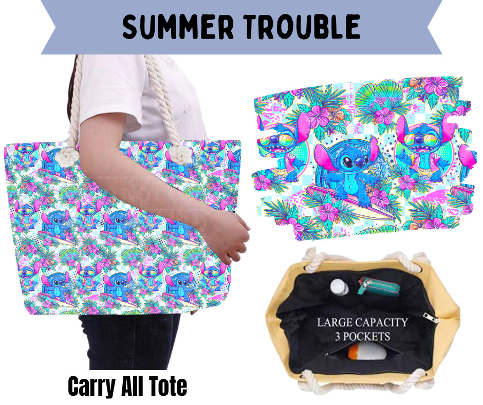 Preorder! Closes 5/21. ETA Aug. Summer Trouble Carry All Tote