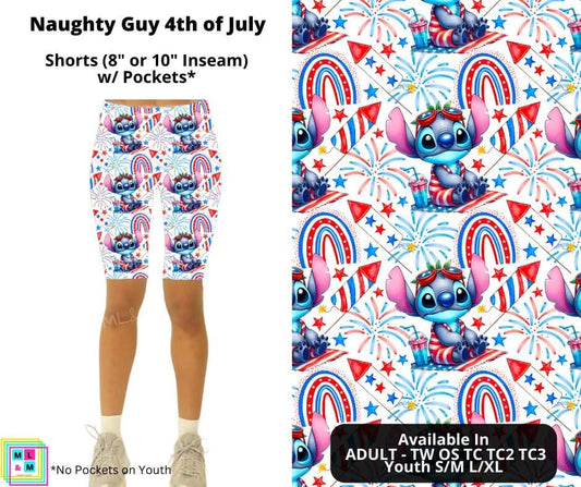 Naughty Guy 4th of July Shorts w/ Pockets