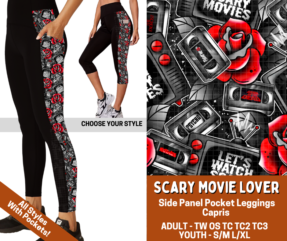 Preorder! Closes 7/13. ETA Oct. Scary Movie Lover Combo Side Panel Legging Lengths