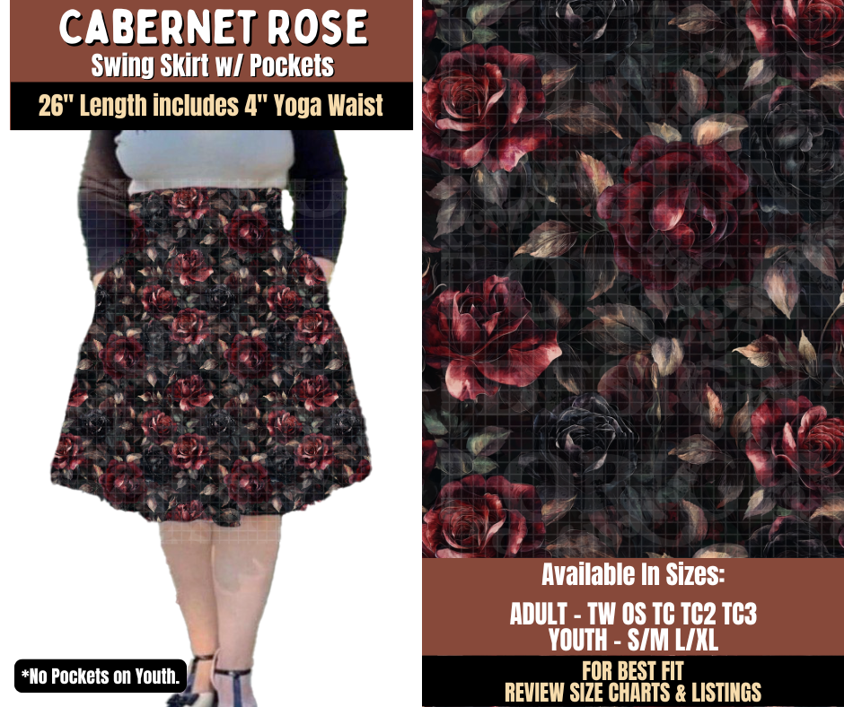 Preorder! Closes 7/27. ETA Oct. Cabernet Rose Swing Skirt