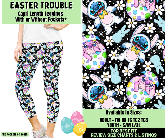 Preorder! Closes 1/19. ETA April. Easter Trouble Capri Length Leggings w/wo Pockets