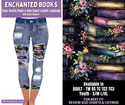 Preorder! Closes 12/18. ETA March. Enchanted Books Capri Faux Denim Peekaboo