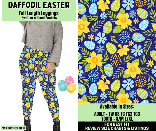 Preorder! Closes 1/19. ETA April. Daffodil Easter Full Length Leggings w/wo Pockets