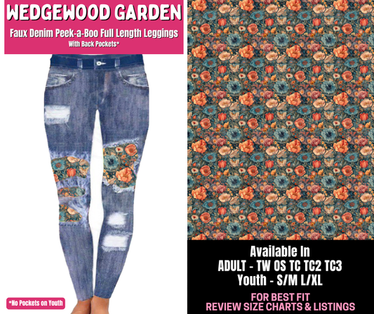 Preorder! Closes 1/1. ETA March. Wedgewood Garden Full Length Faux Denim Peekaboo
