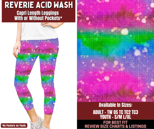 Preorder! Closes 2/4. ETA May. Reverie Acid Wash Capri Length Leggings w/wo Pockets