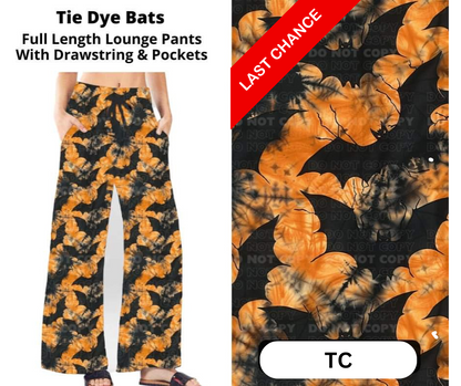 Tie Dye Bats Full Length Lounge Pants