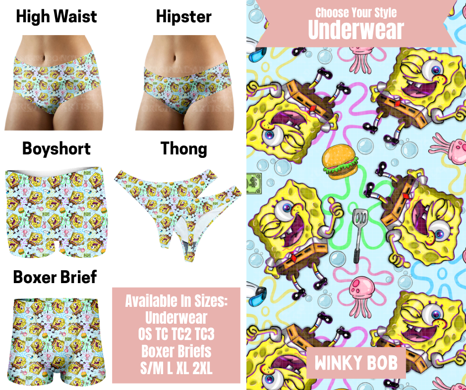 Preorder! Closes 5/6. ETA Aug. Winky Bob Hipster, High Waist, Boyshort, & Thong Underwear & Boxer Briefs
