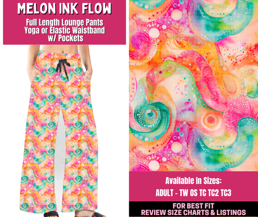 Preorder! Closes 12/31. ETA March. Melon Ink Flow Full Length Lounge Pants