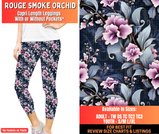 Preorder! Closes 12/29. ETA March. Rouge Smoke Orchid Capri Length Leggings w/wo Pockets