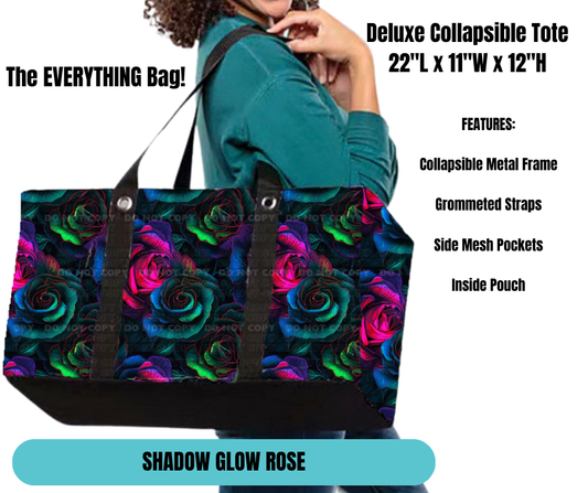 Shadow Glow Rose Collapsible Tote