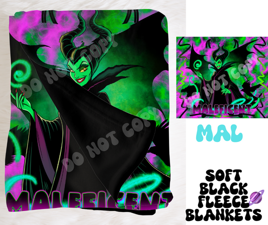 MAL - SOFT BLACK FLEECE THROW BLANKET