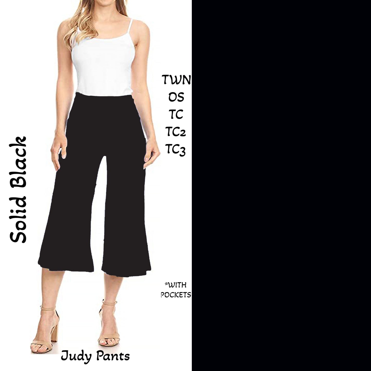 Solid Black Judy Pants with Pockets