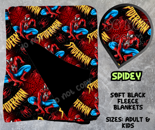 SPIDEY - SOFT BLACK FLEECE THROWS 8 - PREORDER CLOSING 2/21