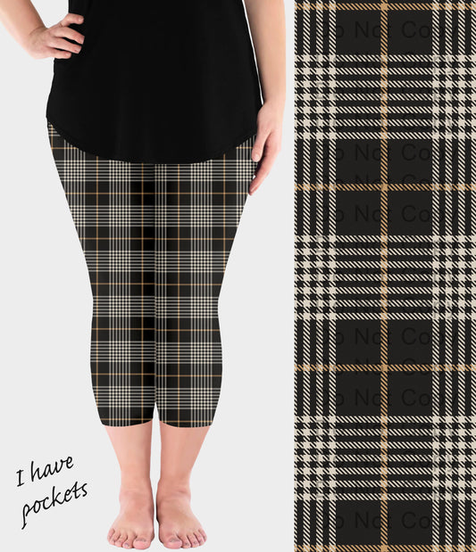 RTS - Talk To Me Plaid Capri Leggings w/ Pockets