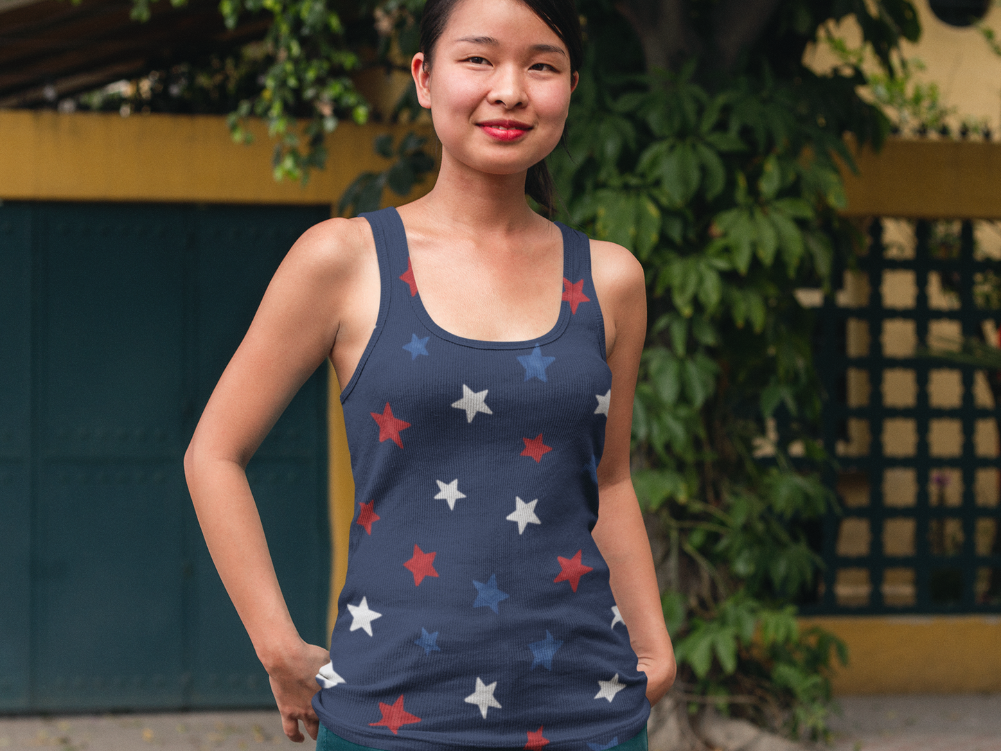 Navy Stars Tank top