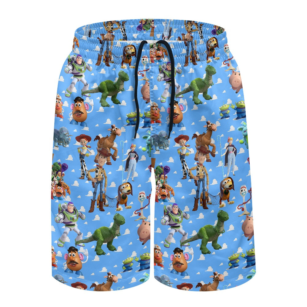 Toy Box Friends All-Over Print Men's Beach Shorts