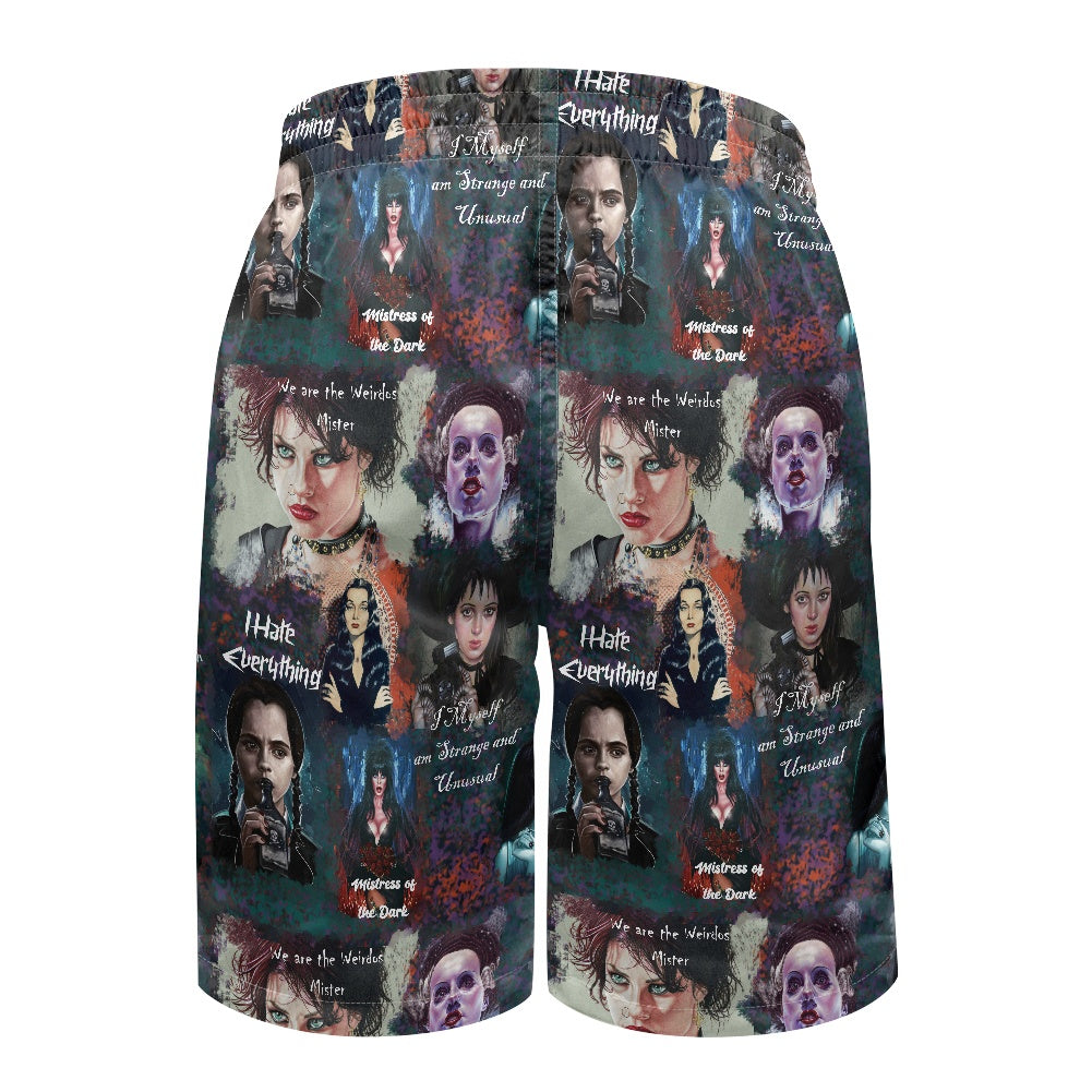 Spooky Babes All-Over Print Men's Beach Shorts