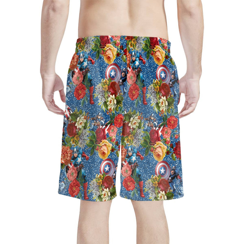 Comic Cap All-Over Print Men's Beach Shorts