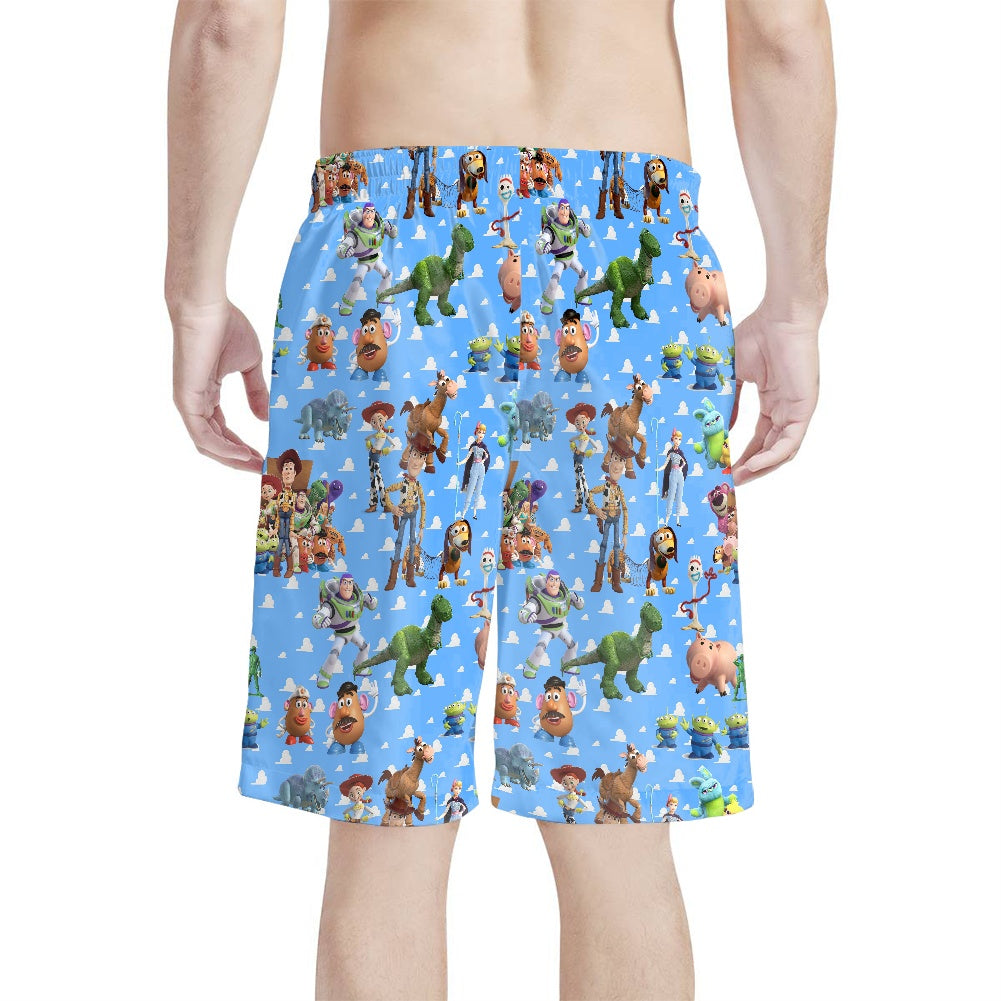 Toy Box Friends All-Over Print Men's Beach Shorts