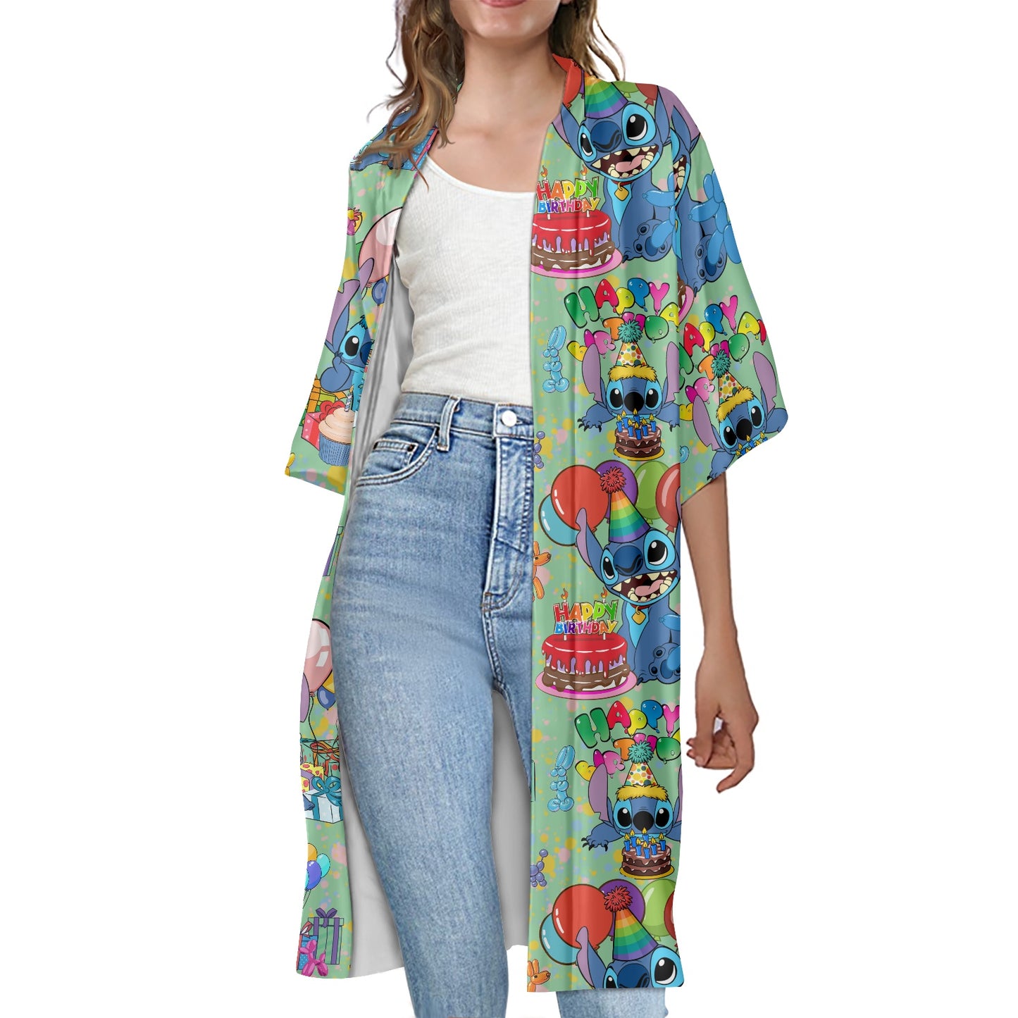 Birthday Alien Women's Half Sleeve Kimono Cardigan