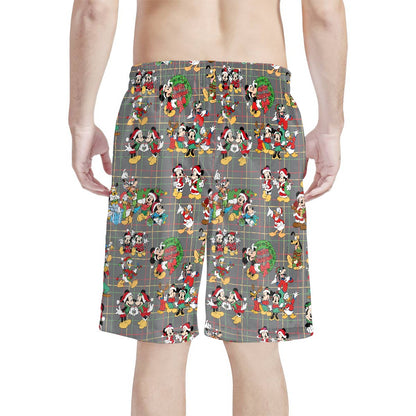 Christmas Buddies All-Over Print Men's Beach Shorts