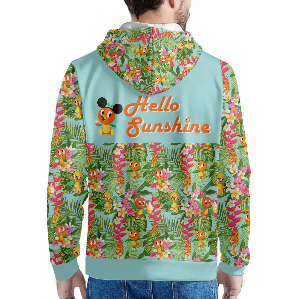 Tropical Orange Bird Men's Hoodie