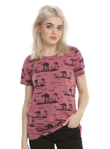 WOMENS JUNIORS STAR WARS  AT-AT TROPICAL AOE TEE T-SHIRT