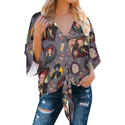 Hocus Portraits Women‘s’ V-neck Streamers Blouse