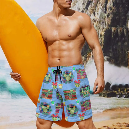 Mouse Cactus All-Over Print Men's Beach Shorts