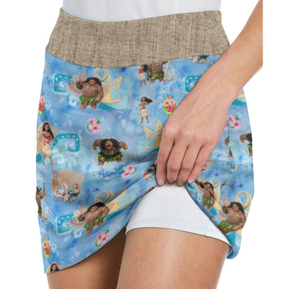 Island Girl All-Over Print Women's Middle-Waisted Skorts