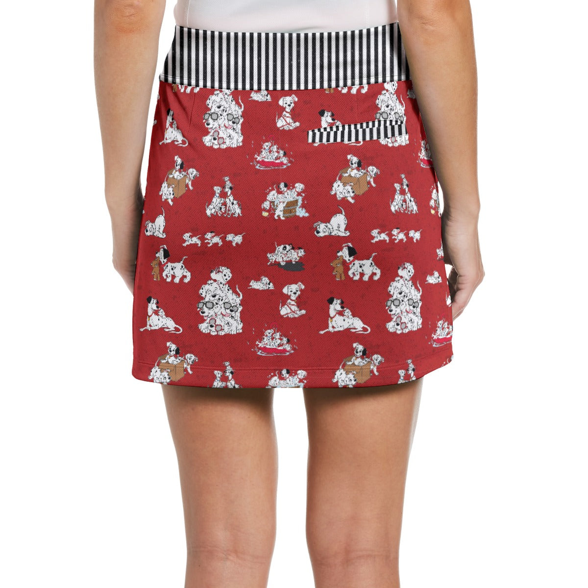 Dalmatians All-Over Print Women's Middle-Waisted Skorts