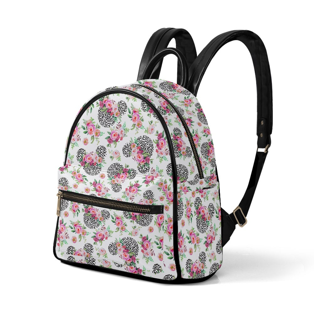 Floral Cheetah White Casual Backpack for women