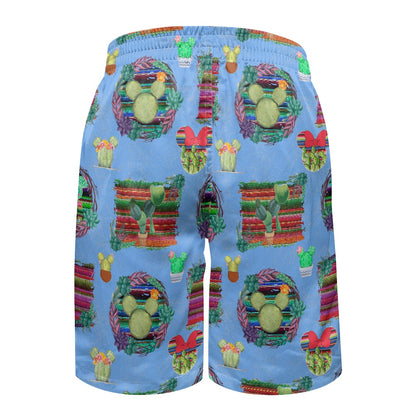 Mouse Cactus All-Over Print Men's Beach Shorts