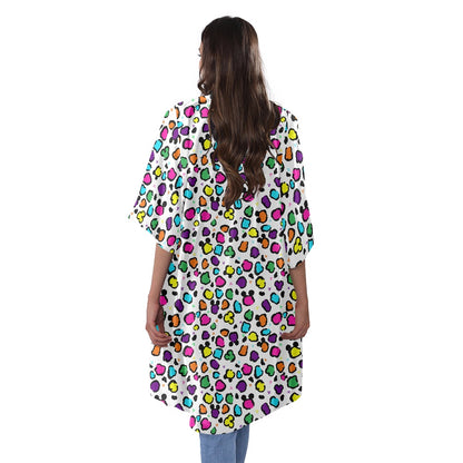 Neon Spots Women's Half Sleeve Kimono Cardigan