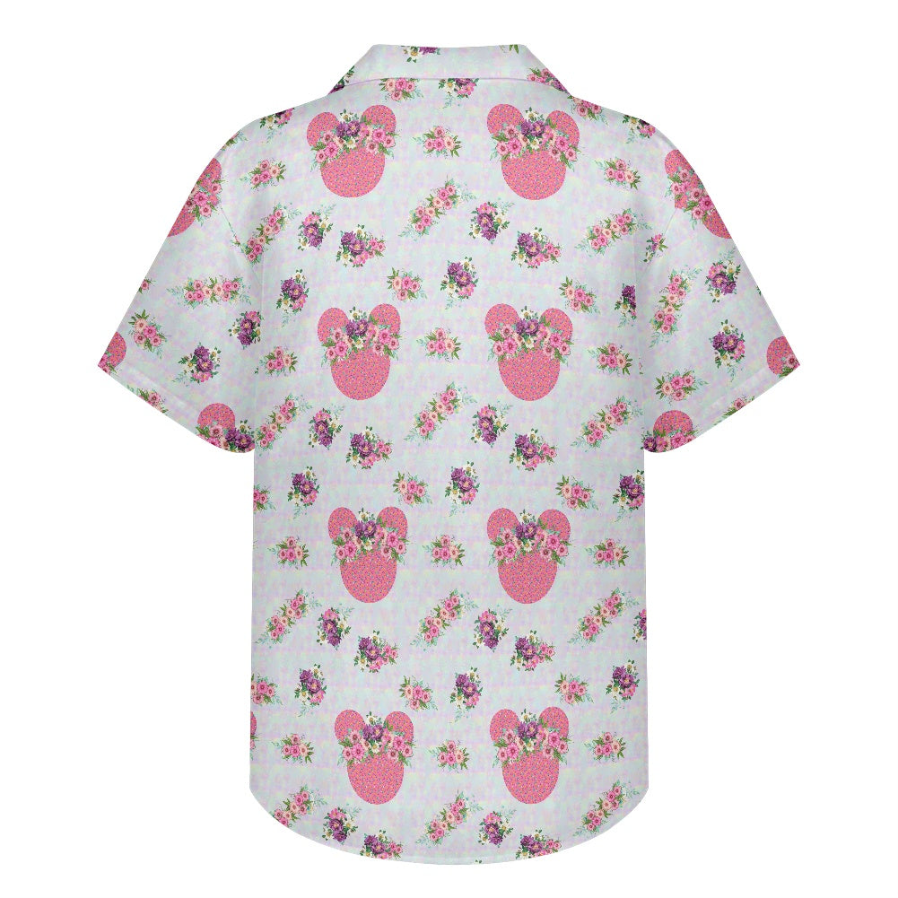 Pink Floral Crown Hawaiian shirt