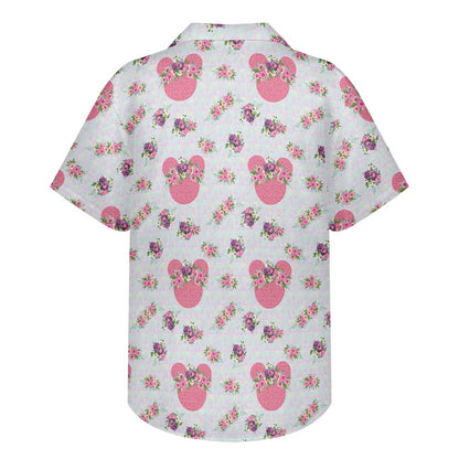 Pink Floral Crown Hawaiian shirt