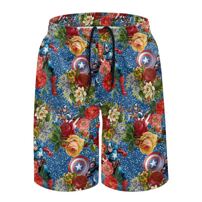 Comic Cap All-Over Print Men's Beach Shorts