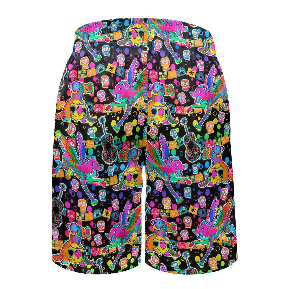 Coco Alien All-Over Print Men's Beach Shorts