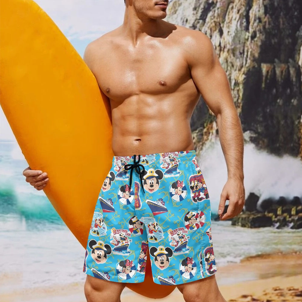 Cruise Mouse All-Over Print Men's Beach Shorts