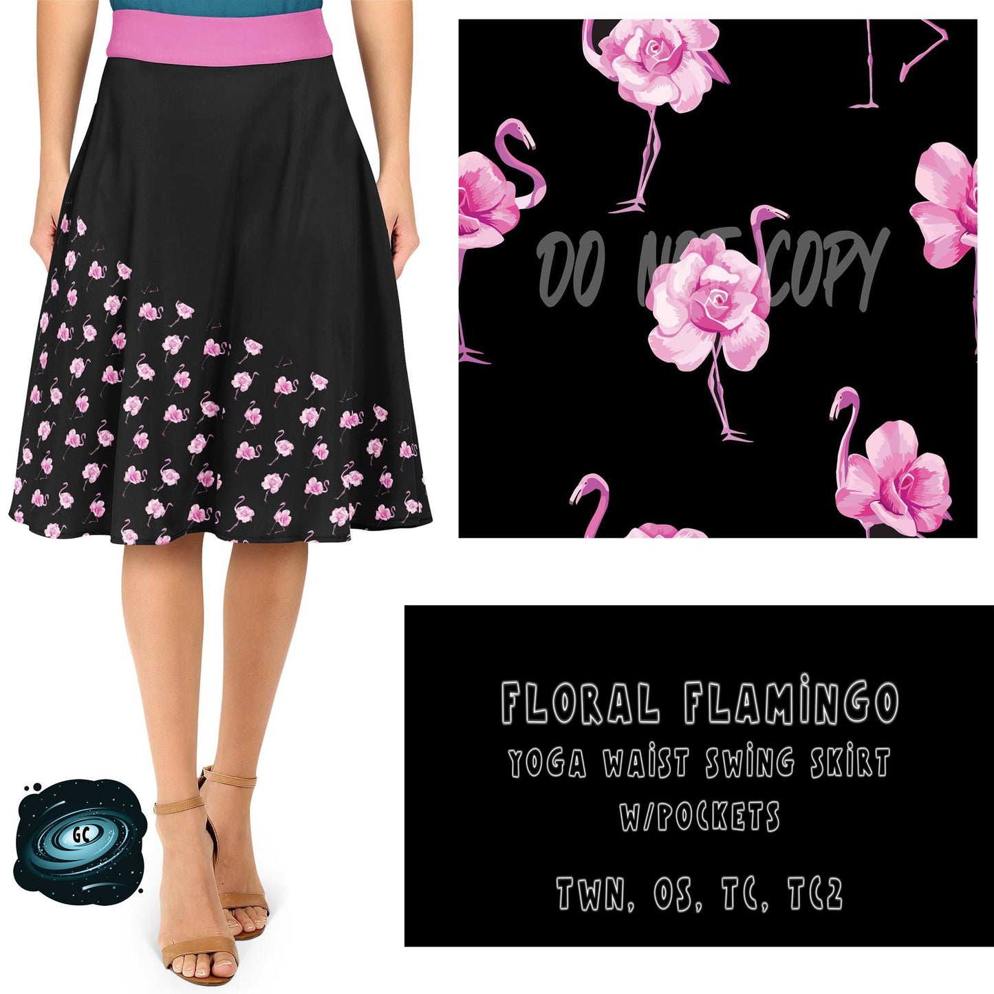 SWING SKIRT RUN- FLORAL FLAMINGO