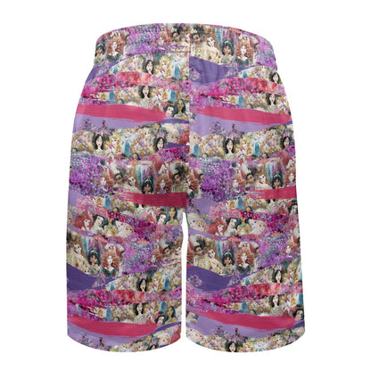 Princess Brush All-Over Print Men's Beach Shorts