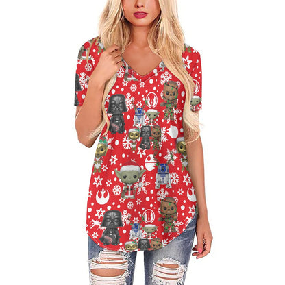 SW Pop Christmas Women's V-neck Top