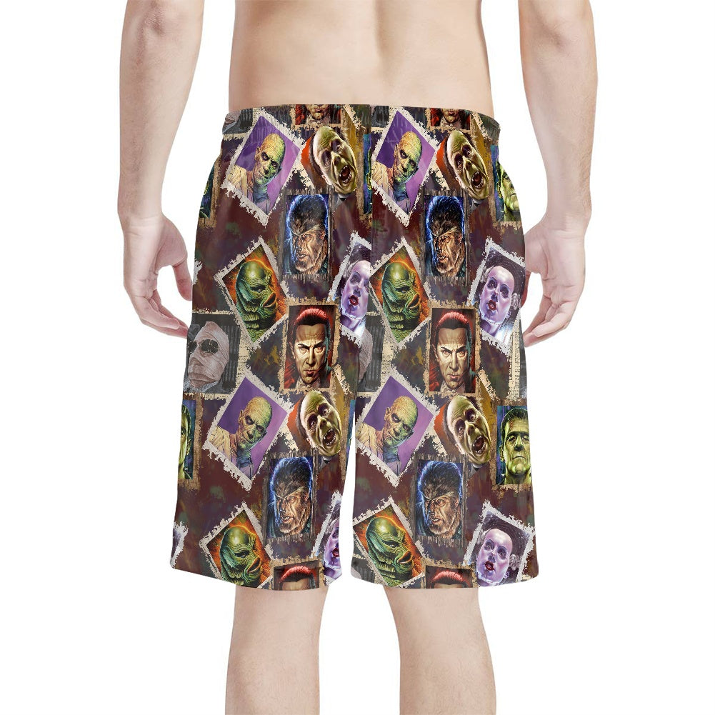 Movie Monsters All-Over Print Men's Beach Shorts