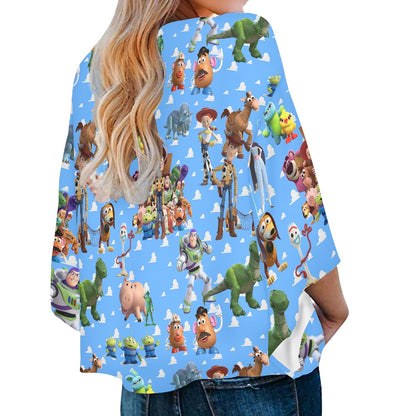 Toy Box Friends Women‘s’ V-neck Streamers Blouse