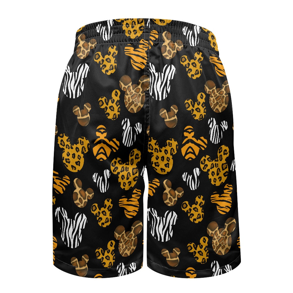 Safari Ears All-Over Print Men's Beach Shorts