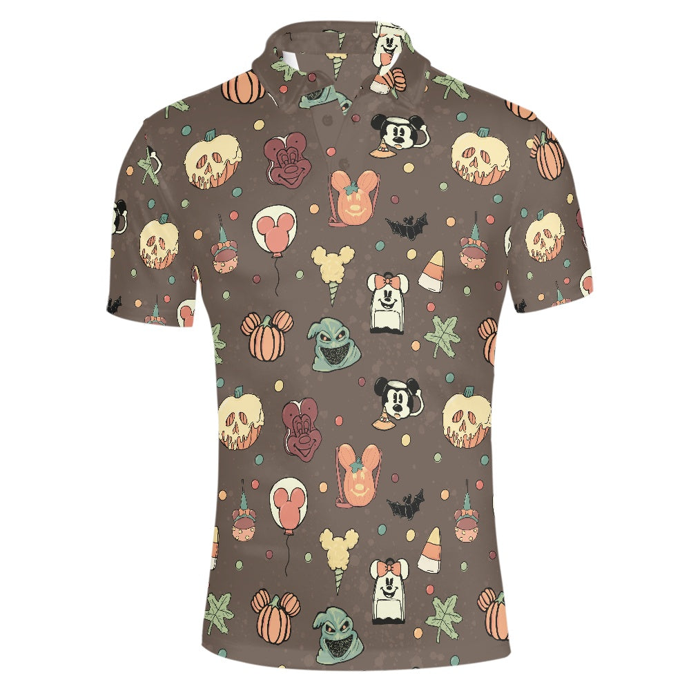 Boho Halloween Brown Polo T-shirt